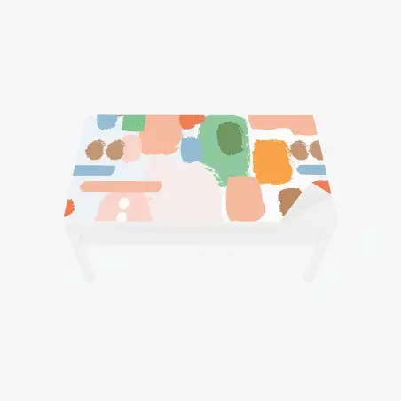Sticker pour table et bureau composition abstraite de coups de pinceau pastel – Wallnifity®