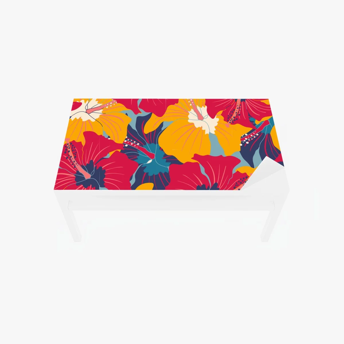 Sticker pour table et bureau paradis tropical aux hibiscus rétro – Wallnifity® Sticker pour table et bureau paradis tropical aux hibiscus rétro – Wallnifity®