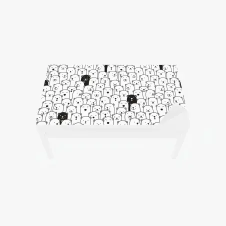 Sticker pour table et bureau nuée d'ours mignons noir et blanc – Wallnifity®