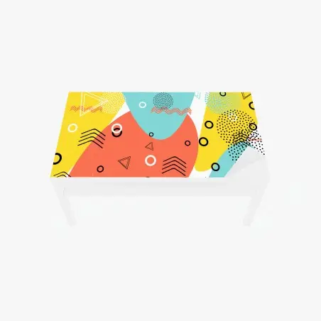 Sticker pour table et bureau composition abstraite aux formes colorées et motifs géométriques – Wallnifity®