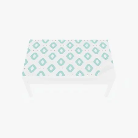 Sticker pour table et bureau motif losanges turquoise et corail – Wallnifity®