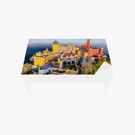 Sticker pour table et bureau panorama coloré du palais de Pena à Sintra – Wallnifity®