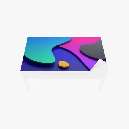 Sticker pour table et bureau composition abstraite dégradé violet et bleu minimaliste – Wallnifity®