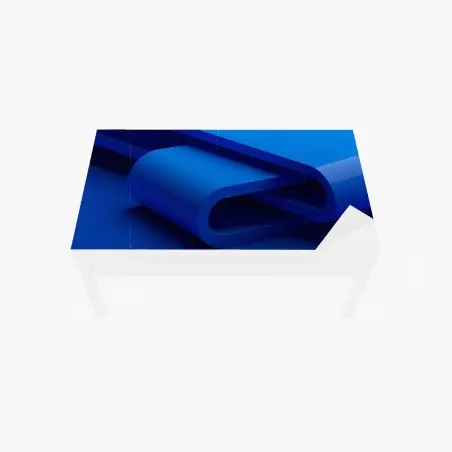 Sticker pour table et bureau ruban géométrique bleu minimaliste – Wallnifity®