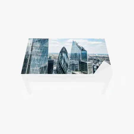 Sticker pour table et bureau panorama urbain de Londres aux gratte-ciel en verre – Wallnifity®