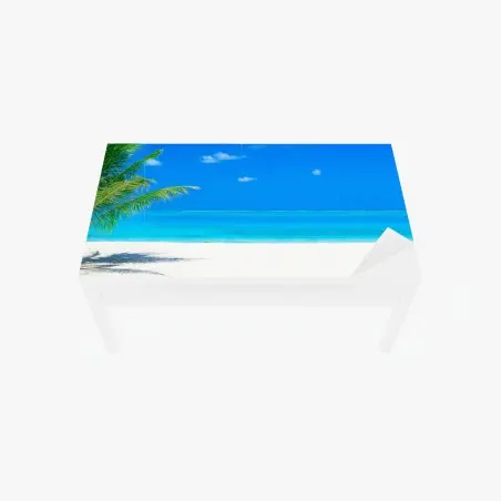 Sticker pour table et bureau plage paradisiaque des Maldives au sable blanc – Wallnifity®