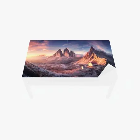 Sticker pour table et bureau aurore sur les sommets rocheux – Wallnifity®