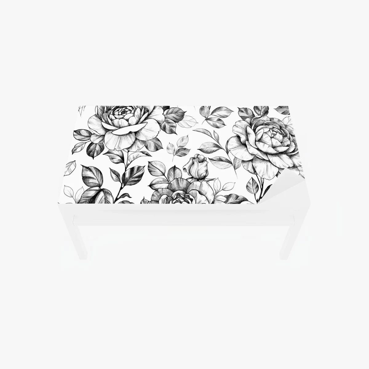 Sticker pour table et bureau motif floral vintage rose en dessin au crayon – Wallnifity® Sticker pour table et bureau motif floral vintage rose en dessin au crayon – Wallnifity®