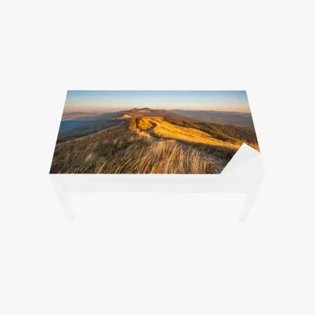 Sticker pour table et bureau crête dorée au coucher du soleil – Wallnifity®
