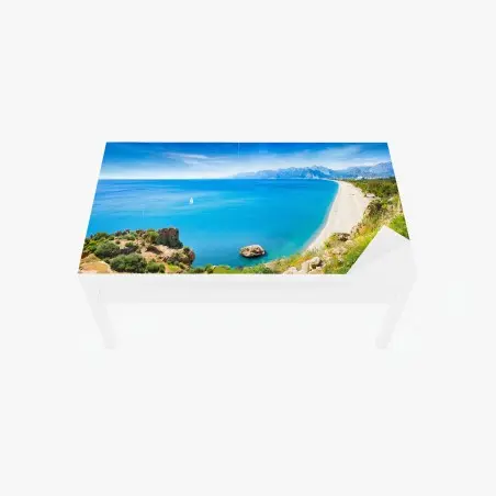 Sticker pour table et bureau panorama côtier d'Antalya, plage de Konyaalti – Wallnifity®