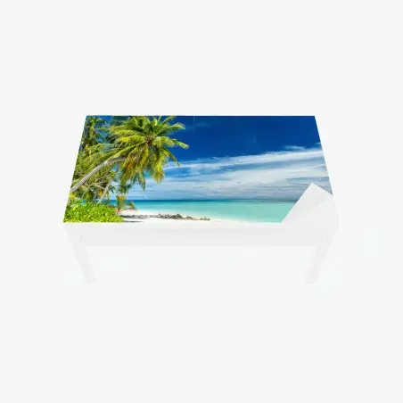 Sticker pour table et bureau côte tropicale aux eaux turquoises – Wallnifity®