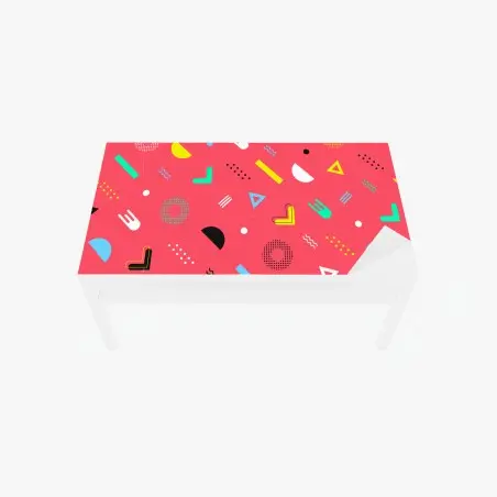 Sticker pour table et bureau motif géométrique rétro années 80 rose corail – Wallnifity®