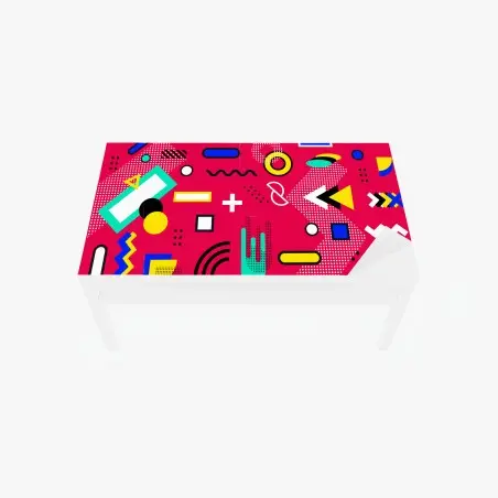 Sticker pour table et bureau motif géométrique rétro coloré – Wallnifity®