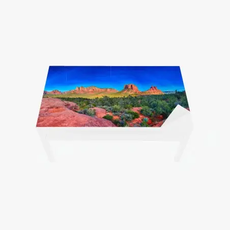 Sticker pour table et bureau panorama de Bell Rock, Courthouse Butte et Munds Mountain, Arizona – Wallnifity®