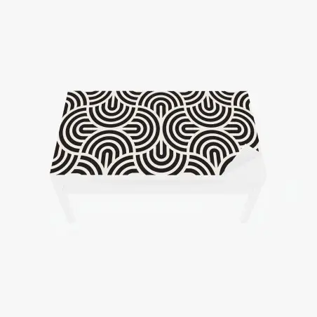 Sticker pour table et bureau motif géométrique optique noir et blanc – Wallnifity®