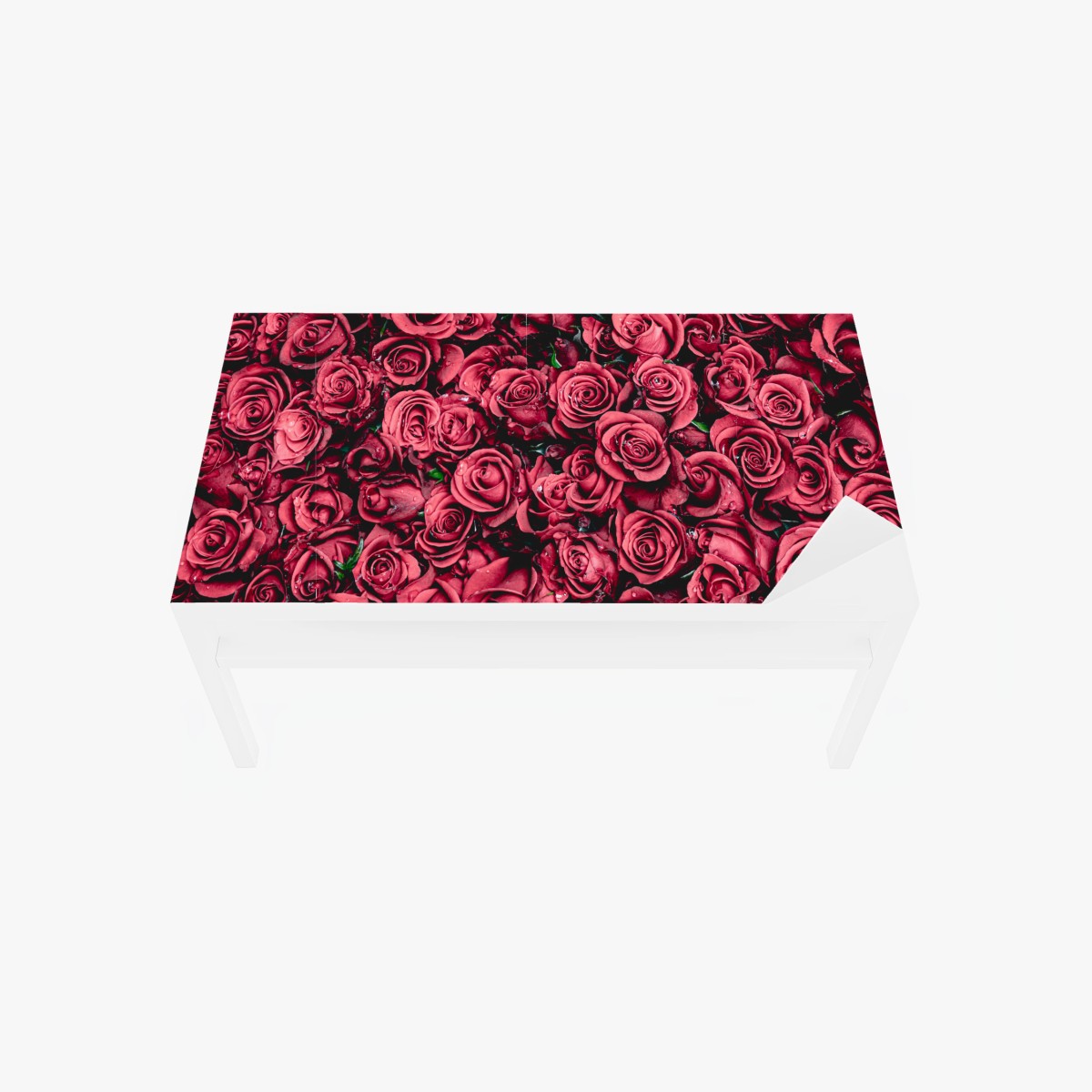 Sticker pour table et bureau bouquet de roses rouges en gros plan – Wallnifity®