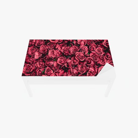 Sticker pour table et bureau bouquet de roses rouges en gros plan – Wallnifity®