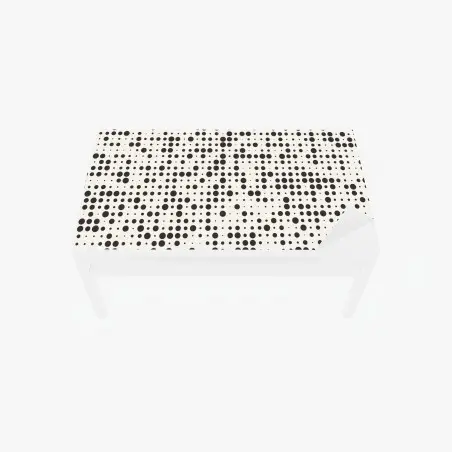 Sticker pour table et bureau motif à pois graphique noir et crème – Wallnifity®