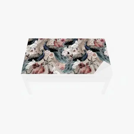 Sticker pour table et bureau parade de plumes et roses en aquarelle – Wallnifity®