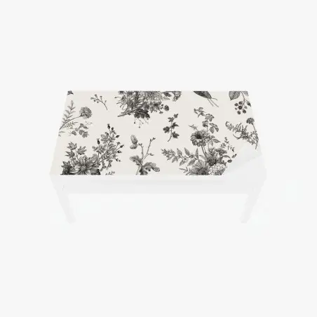 Sticker pour table et bureau motif floral automnal en noir et blanc – Wallnifity®