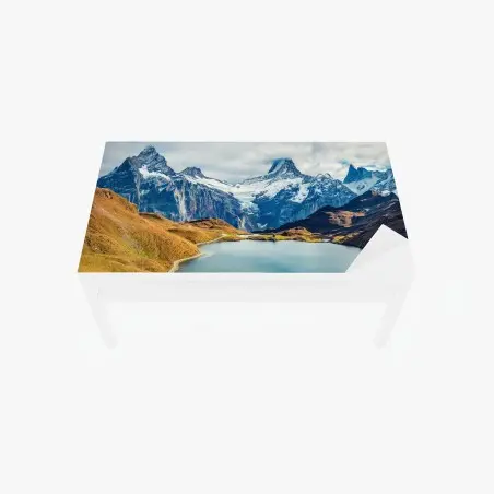 Sticker pour table et bureau vue matinale sur le lac Bachalpsee à Grindelwald – Wallnifity®