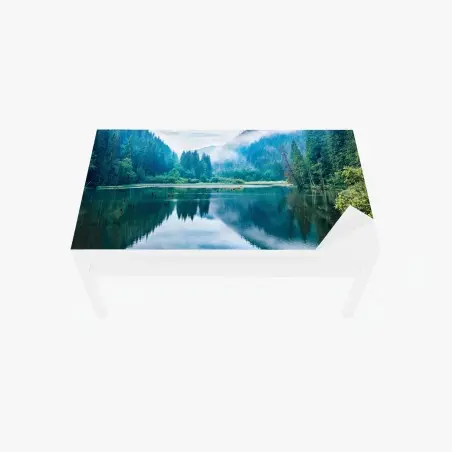Sticker pour table et bureau matin brumeux à Lacu Rosu – Wallnifity®