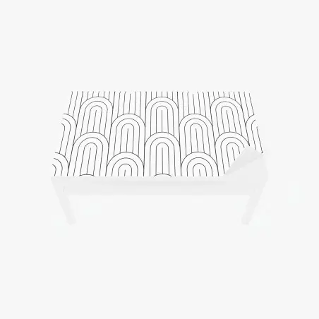 Sticker pour table et bureau motif d'arcs géométriques noir et blanc – Wallnifity®