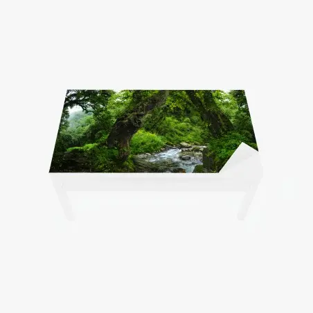 Sticker pour table et bureau arc naturel verdoyant au bord du ruisseau – Wallnifity®