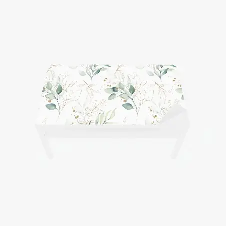 Sticker pour table et bureau motif botanique aquarelle vert et doré – Wallnifity®