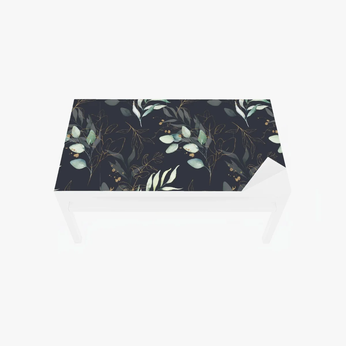 Sticker pour table et bureau motif feuilles aquarelle avec accents dorés sur fond sombre – Wallnifity® Sticker pour table et bureau motif feuilles aquarelle avec accents dorés sur fond sombre – Wallnifity®