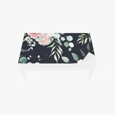 Sticker pour table et bureau bouquet aquarelle sur fond sombre – Wallnifity®