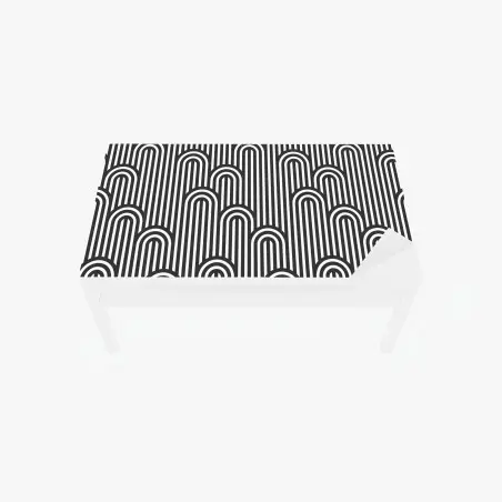 Sticker pour table et bureau motif d'arches géométriques noir et blanc – Wallnifity®
