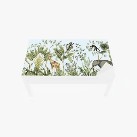 Sticker pour table et bureau scène de jungle tropicale illustrée – Wallnifity®