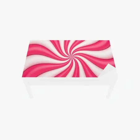 Sticker pour table et bureau tourbillon rose et blanc aux ondulations douces – Wallnifity®