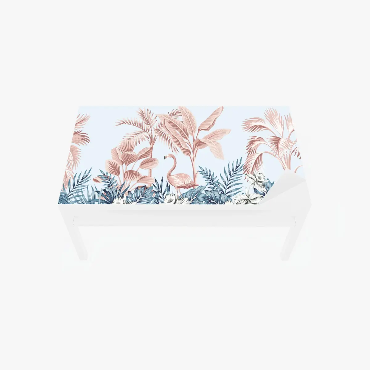 Sticker pour table et bureau jungle pastel au flamant rose – Wallnifity®