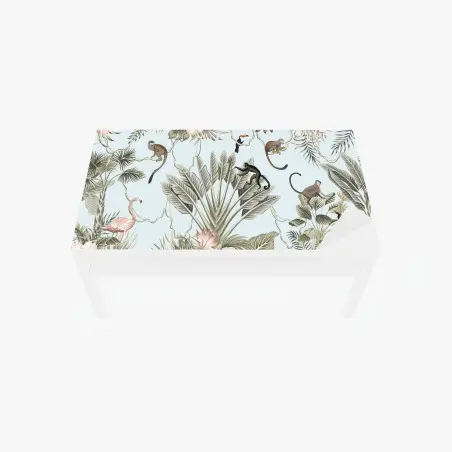 Sticker pour table et bureau motif de jungle tropicale en tons pastel – Wallnifity®