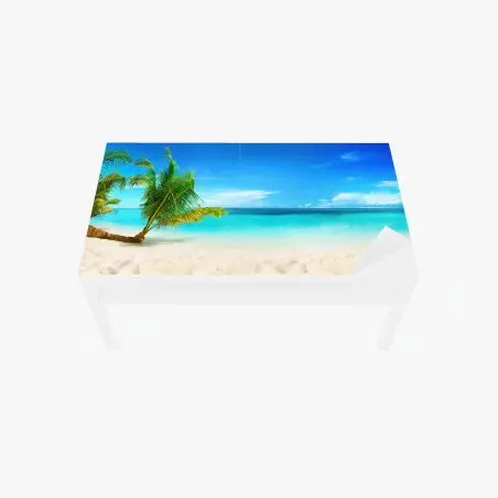 Sticker pour table et bureau escapade paradisiaque aux eaux turquoise, Maldives – Wallnifity®