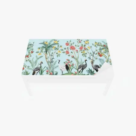Sticker pour table et bureau jardin tropical aux grues élégantes – Wallnifity®