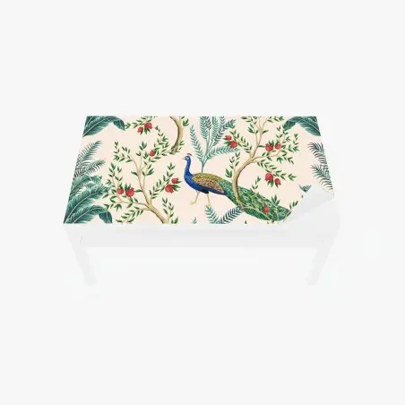 Sticker pour table et bureau motif paon et grenades dans un décor botanique – Wallnifity®