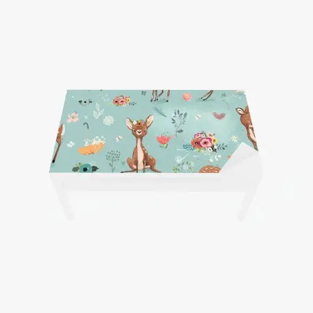 Sticker pour table et bureau douce forêt de faons et lapins – Wallnifity®