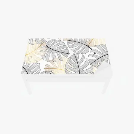 Sticker pour table et bureau motif feuilles de monstera noir et doré – Wallnifity®