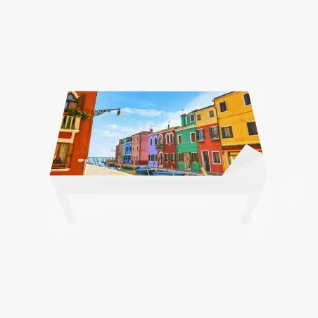 Sticker pour table et bureau ruelle colorée à Burano – Wallnifity®