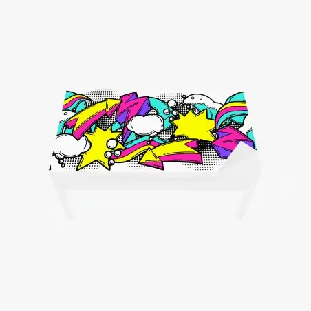 Sticker pour table et bureau motif pop art coloré avec flèches et étoiles – Wallnifity®