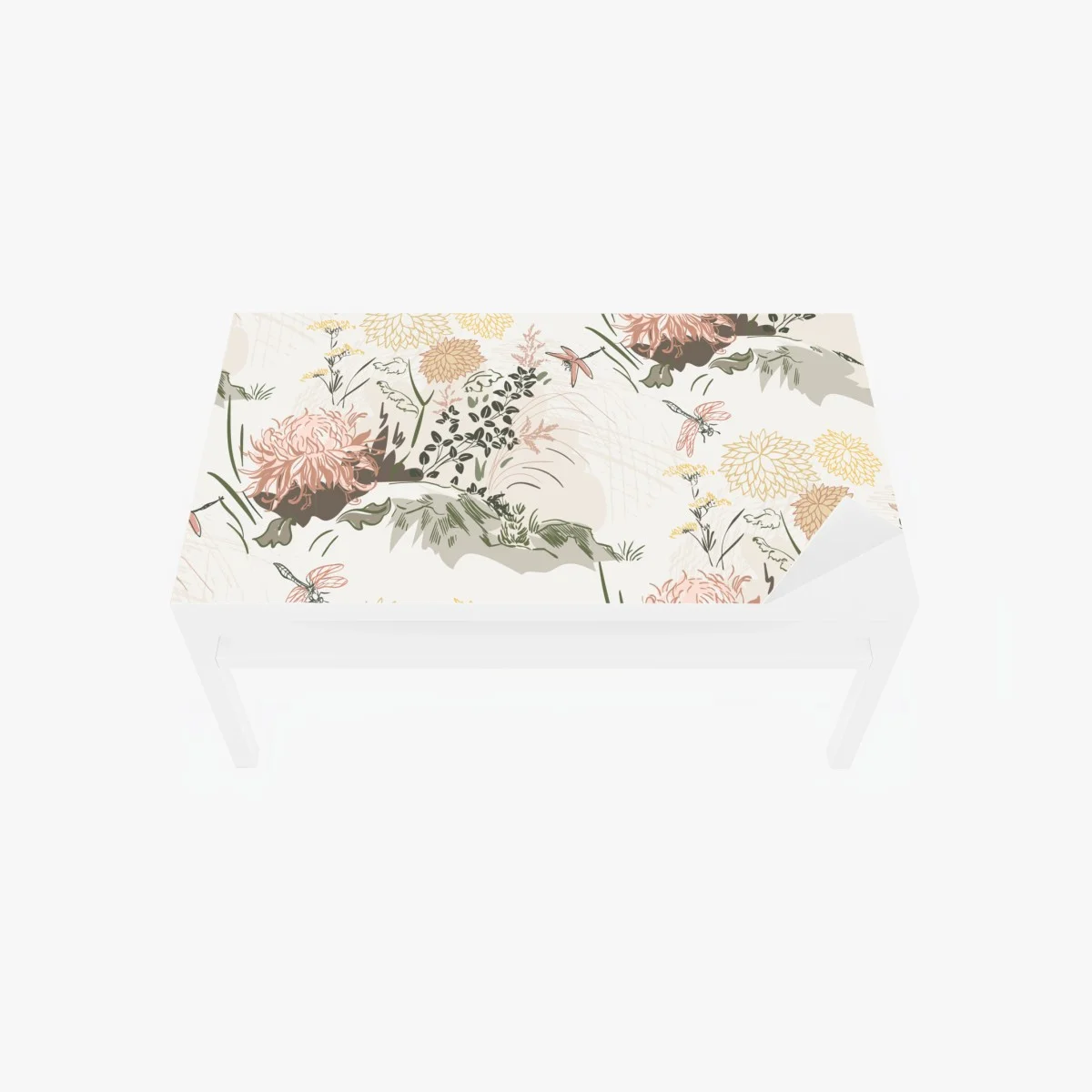 Sticker pour table et bureau motif floral délicat aux libellules – Wallnifity® Sticker pour table et bureau motif floral délicat aux libellules – Wallnifity®