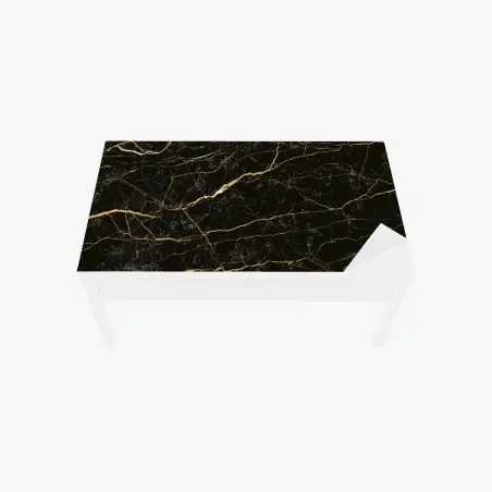 Sticker pour table et bureau marbre noir aux veines dorées – Wallnifity®