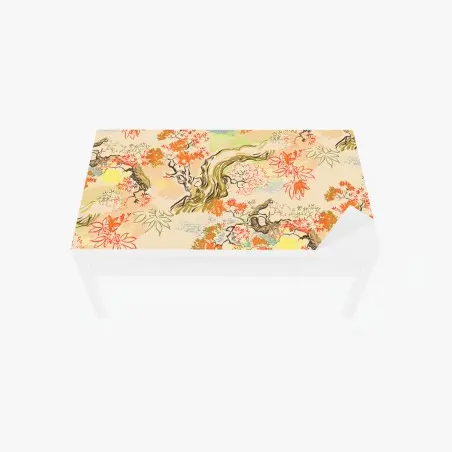Sticker pour table et bureau paysage japonisant aux feuilles d'érable – Wallnifity®