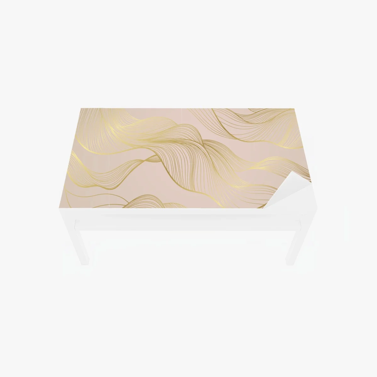 Sticker pour table et bureau vagues dorées sur fond beige poudré – Wallnifity® Sticker pour table et bureau vagues dorées sur fond beige poudré – Wallnifity®