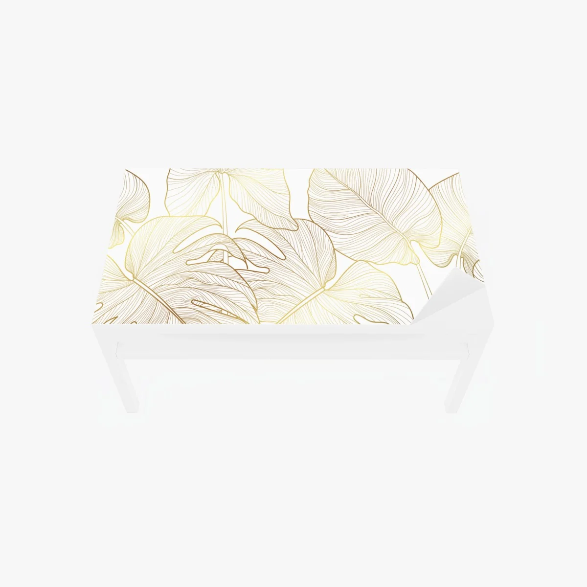Sticker pour table et bureau feuilles tropicales dorées sur fond blanc – Wallnifity® Sticker pour table et bureau feuilles tropicales dorées sur fond blanc – Wallnifity®