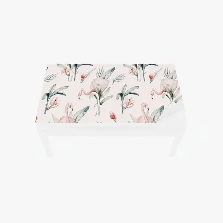 Sticker pour table et bureau motif tropical de flamants roses aquarelle – Wallnifity®