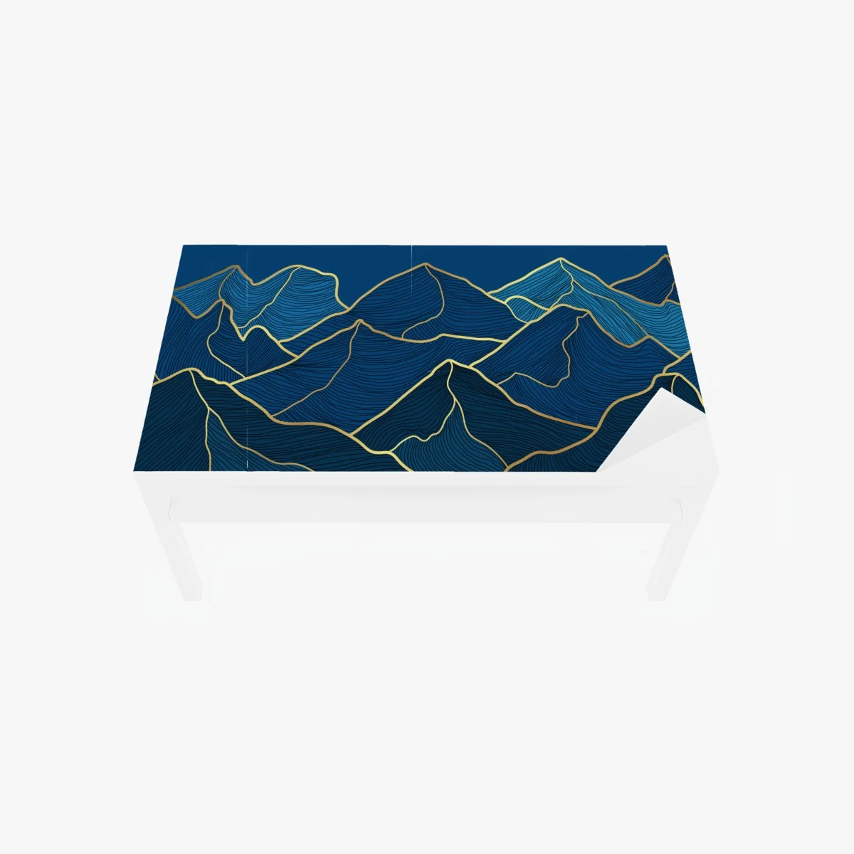 Sticker pour table et bureau paysage de montagnes aux lignes dorées – Wallnifity® Sticker pour table et bureau paysage de montagnes aux lignes dorées – Wallnifity®